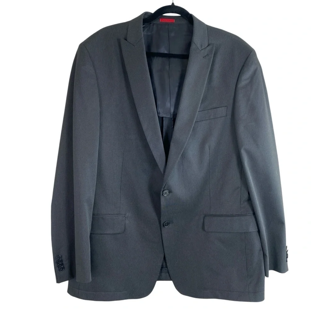 John Varvatos Men’s Gray Poly-Blend‎ Two Button Sport Coat Suit Jacket Sz 44L